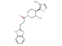 (3S*,4R*)-1-[3-(1H-benzimidazol-2-yl)propanoyl]-4-(3-methyl-2-thienyl)piperidin-3-ol