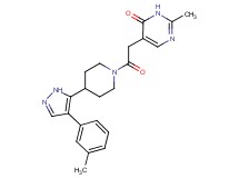 2-methyl-5-(2-{4-[4-(3-methylphenyl)-1H-pyrazol-5-yl]piperidin-1-yl}-2-oxoethyl)pyrimidin-4(3H)-one