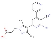 3-[4-(6'-amino-5'-cyano-3,4'-bipyridin-2'-yl)-3,5-dimethyl-1H-pyrazol-1-yl]propanoic acid