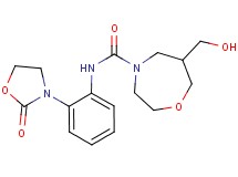 6-(hydroxymethyl)-N-[2-(2-oxo-1,3-oxazolidin-3-yl)phenyl]-1,4-oxazepane-4-carboxamide