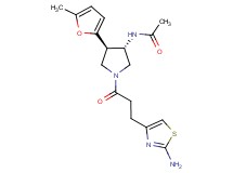 N-[(3S*,4R*)-1-[3-(2-amino-1,3-thiazol-4-yl)propanoyl]-4-(5-methyl-2-furyl)-3-pyrrolidinyl]acetamide