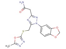 2-(1-(1,3-benzodioxol-5-yl)-5-{[(5-methyl-1,3,4-oxadiazol-2-yl)thio]methyl}-1H-1,2,4-triazol-3-yl)acetamide