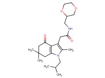 N-(1,4-dioxan-2-ylmethyl)-2-(1-isobutyl-2,6,6-trimethyl-4-oxo-4,5,6,7-tetrahydro-1H-indol-3-yl)acetamide