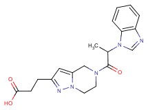 3-{5-[2-(1H-benzimidazol-1-yl)propanoyl]-4,5,6,7-tetrahydropyrazolo[1,5-a]pyrazin-2-yl}propanoic acid