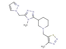 3-[4-methyl-5-(1H-pyrazol-1-ylmethyl)-4H-1,2,4-triazol-3-yl]-1-[(4-methyl-1,2,3-thiadiazol-5-yl)methyl]piperidine