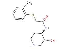 N-[rel-(3R,4R)-3-hydroxy-4-piperidinyl]-2-[(2-methylphenyl)thio]acetamide hydrochloride