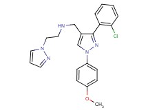 N-{[3-(2-chlorophenyl)-1-(4-methoxyphenyl)-1H-pyrazol-4-yl]methyl}-2-(1H-pyrazol-1-yl)ethanamine