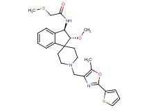 N-((2R*,3R*)-2-methoxy-1'-{[5-methyl-2-(2-thienyl)-1,3-oxazol-4-yl]methyl}-2,3-dihydrospiro[indene-1,4'-piperidin]-3-yl)-2-(methylthio)acetamide