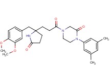 4-{3-[2-(3,4-dimethoxybenzyl)-5-oxo-2-pyrrolidinyl]propanoyl}-1-(3,5-dimethylphenyl)-2-piperazinone