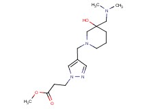 methyl 3-[4-({3-[(dimethylamino)methyl]-3-hydroxy-1-piperidinyl}methyl)-1H-pyrazol-1-yl]propanoate