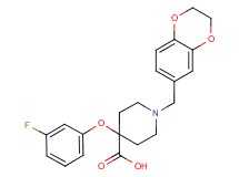 1-(2,3-dihydro-1,4-benzodioxin-6-ylmethyl)-4-(3-fluorophenoxy)piperidine-4-carboxylic acid