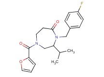 4-(4-fluorobenzyl)-1-(2-furoyl)-3-isopropyl-1,4-diazepan-5-one
