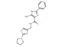 5-methyl-2-phenyl-N-[(2-pyrrolidin-1-yl-1,3-thiazol-4-yl)methyl]-1H-imidazole-4-carboxamide