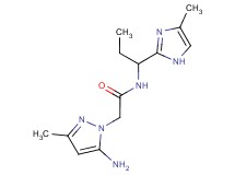 2-(5-amino-3-methyl-1H-pyrazol-1-yl)-N-[1-(4-methyl-1H-imidazol-2-yl)propyl]acetamide