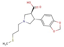 (3S*,4R*)-4-(1,3-benzodioxol-5-yl)-1-[3-(methylthio)propyl]pyrrolidine-3-carboxylic acid