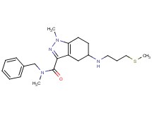 N-benzyl-N,1-dimethyl-5-{[3-(methylthio)propyl]amino}-4,5,6,7-tetrahydro-1H-indazole-3-carboxamide