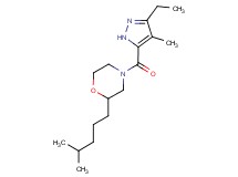 4-[(3-ethyl-4-methyl-1H-pyrazol-5-yl)carbonyl]-2-(4-methylpentyl)morpholine