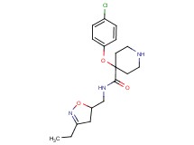 4-(4-chlorophenoxy)-N-[(3-ethyl-4,5-dihydroisoxazol-5-yl)methyl]piperidine-4-carboxamide