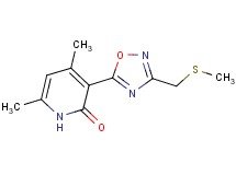 4,6-dimethyl-3-{3-[(methylthio)methyl]-1,2,4-oxadiazol-5-yl}-2(1H)-pyridinone
