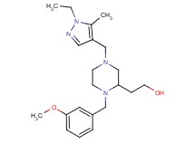 2-[4-[(1-ethyl-5-methyl-1H-pyrazol-4-yl)methyl]-1-(3-methoxybenzyl)-2-piperazinyl]ethanol