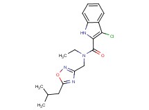 3-chloro-N-ethyl-N-[(5-isobutyl-1,2,4-oxadiazol-3-yl)methyl]-1H-indole-2-carboxamide