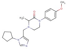 4-[(1-cyclopentyl-1H-imidazol-5-yl)methyl]-1-(4-methoxyphenyl)-3-methyl-2-piperazinone