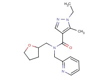 1-ethyl-5-methyl-N-(pyridin-2-ylmethyl)-N-(tetrahydrofuran-2-ylmethyl)-1H-pyrazole-4-carboxamide