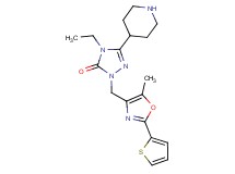 4-ethyl-2-{[5-methyl-2-(2-thienyl)-1,3-oxazol-4-yl]methyl}-5-(4-piperidinyl)-2,4-dihydro-3H-1,2,4-triazol-3-one hydrochloride