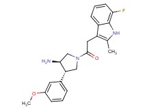 (3R*,4S*)-1-[(7-fluoro-2-methyl-1H-indol-3-yl)acetyl]-4-(3-methoxyphenyl)pyrrolidin-3-amine