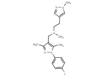 N-{[1-(4-fluorophenyl)-3,5-dimethyl-1H-pyrazol-4-yl]methyl}-N-methyl-2-(1-methyl-1H-pyrazol-4-yl)ethanamine