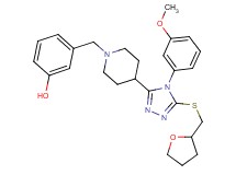 3-[(4-{4-(3-methoxyphenyl)-5-[(tetrahydro-2-furanylmethyl)thio]-4H-1,2,4-triazol-3-yl}-1-piperidinyl)methyl]phenol