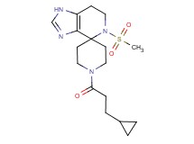 1'-(3-cyclopropylpropanoyl)-5-(methylsulfonyl)-1,5,6,7-tetrahydrospiro[imidazo[4,5-c]pyridine-4,4'-piperidine]