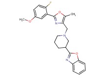 2-(1-{[2-(2-fluoro-5-methoxyphenyl)-5-methyl-1,3-oxazol-4-yl]methyl}-3-piperidinyl)-1,3-benzoxazole