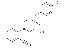 2-[4-(4-chlorobenzyl)-4-(hydroxymethyl)piperidin-1-yl]nicotinonitrile