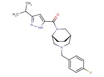(1S*,5R*)-3-(4-fluorobenzyl)-6-[(3-isopropyl-1H-pyrazol-5-yl)carbonyl]-3,6-diazabicyclo[3.2.2]nonane