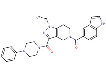 1-ethyl-5-(1H-indol-5-ylcarbonyl)-3-[(4-phenyl-1-piperazinyl)carbonyl]-4,5,6,7-tetrahydro-1H-pyrazolo[4,3-c]pyridine