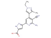 3-[6-amino-5-cyano-4-(1-ethyl-3-methyl-1H-pyrazol-4-yl)pyridin-2-yl]-1H-pyrazole-5-carboxylic acid