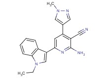 2-amino-6-(1-ethyl-1H-indol-3-yl)-4-(1-methyl-1H-pyrazol-4-yl)nicotinonitrile