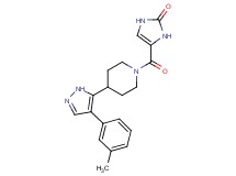 4-({4-[4-(3-methylphenyl)-1H-pyrazol-5-yl]piperidin-1-yl}carbonyl)-1,3-dihydro-2H-imidazol-2-one