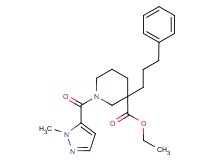 ethyl 1-[(1-methyl-1H-pyrazol-5-yl)carbonyl]-3-(3-phenylpropyl)-3-piperidinecarboxylate