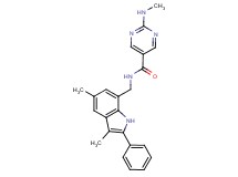 N-[(3,5-dimethyl-2-phenyl-1H-indol-7-yl)methyl]-2-(methylamino)pyrimidine-5-carboxamide