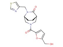 (1S*,5R*)-3-[5-(hydroxymethyl)-2-furoyl]-6-(1,3-thiazol-4-ylmethyl)-3,6-diazabicyclo[3.2.2]nonan-7-one