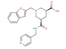 (3S*,5R*)-1-(1-benzofuran-2-ylmethyl)-5-{[(4-pyridinylmethyl)amino]carbonyl}-3-piperidinecarboxylic acid