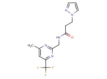 N-{[4-methyl-6-(trifluoromethyl)-2-pyrimidinyl]methyl}-3-(1H-pyrazol-1-yl)propanamide
