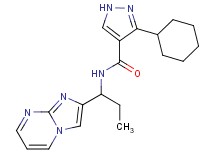 3-cyclohexyl-N-(1-imidazo[1,2-a]pyrimidin-2-ylpropyl)-1H-pyrazole-4-carboxamide