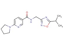 N-[(5-isopropyl-1,2,4-oxadiazol-3-yl)methyl]-6-(1-pyrrolidinyl)nicotinamide
