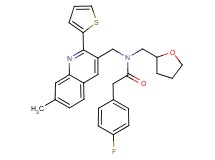 2-(4-fluorophenyl)-N-{[7-methyl-2-(2-thienyl)-3-quinolinyl]methyl}-N-(tetrahydro-2-furanylmethyl)acetamide