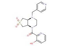 2-{[(4aS*,7aR*)-6,6-dioxido-4-(4-pyridinylmethyl)hexahydrothieno[3,4-b]pyrazin-1(2H)-yl]carbonyl}-3-pyridinol