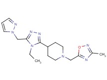 4-[4-ethyl-5-(1H-pyrazol-1-ylmethyl)-4H-1,2,4-triazol-3-yl]-1-[(3-methyl-1,2,4-oxadiazol-5-yl)methyl]piperidine