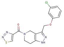 3-[(3-chlorophenoxy)methyl]-5-(1,2,3-thiadiazol-4-ylcarbonyl)-4,5,6,7-tetrahydro-1H-pyrazolo[4,3-c]pyridine